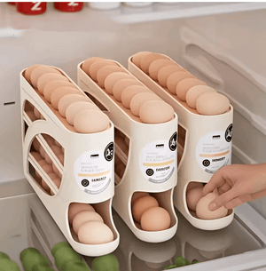 🥚 Multi-Layer Rolling Egg Storage Box – Space-Saving Kitchen Organizer